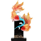 Koi Fish Feng Shui Ornament, Symbolizing Abundance & Smooth Sailing, Wealth Attracting Home Decor for Living Room, Wine Cabinet, TV Stand, Housewarming Gift