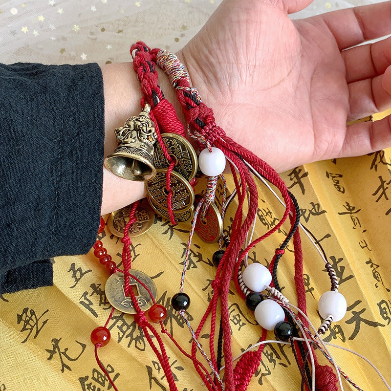 New Chinese Style Tassel Bracelet - Ethnic Tibetan Handwoven Rope | Guochao Ancient Style Accessory