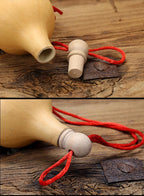 Natural Handcrafted Open Gourd Pendant, Traditional Calabash Craft Ornament for Home Decor