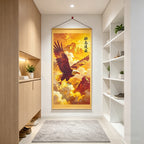 Nuevo Pergamino Colgante "Ambición Elevándose Alto", Gran Prospecto Arte de Pared Estilo Chino, Decoración para Sala de Estar, Entrada, Oficina y Pasillo