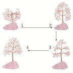 Rose Quartz Crystal Tree of Life - Chakra Tree, Feng Shui Decor - Handmade Gemstone Christmas Tree, Good Luck Money Tree Bonsai, Home Desktop Decoration Simulation Tree, Pink Crystal, Spiritual Gift