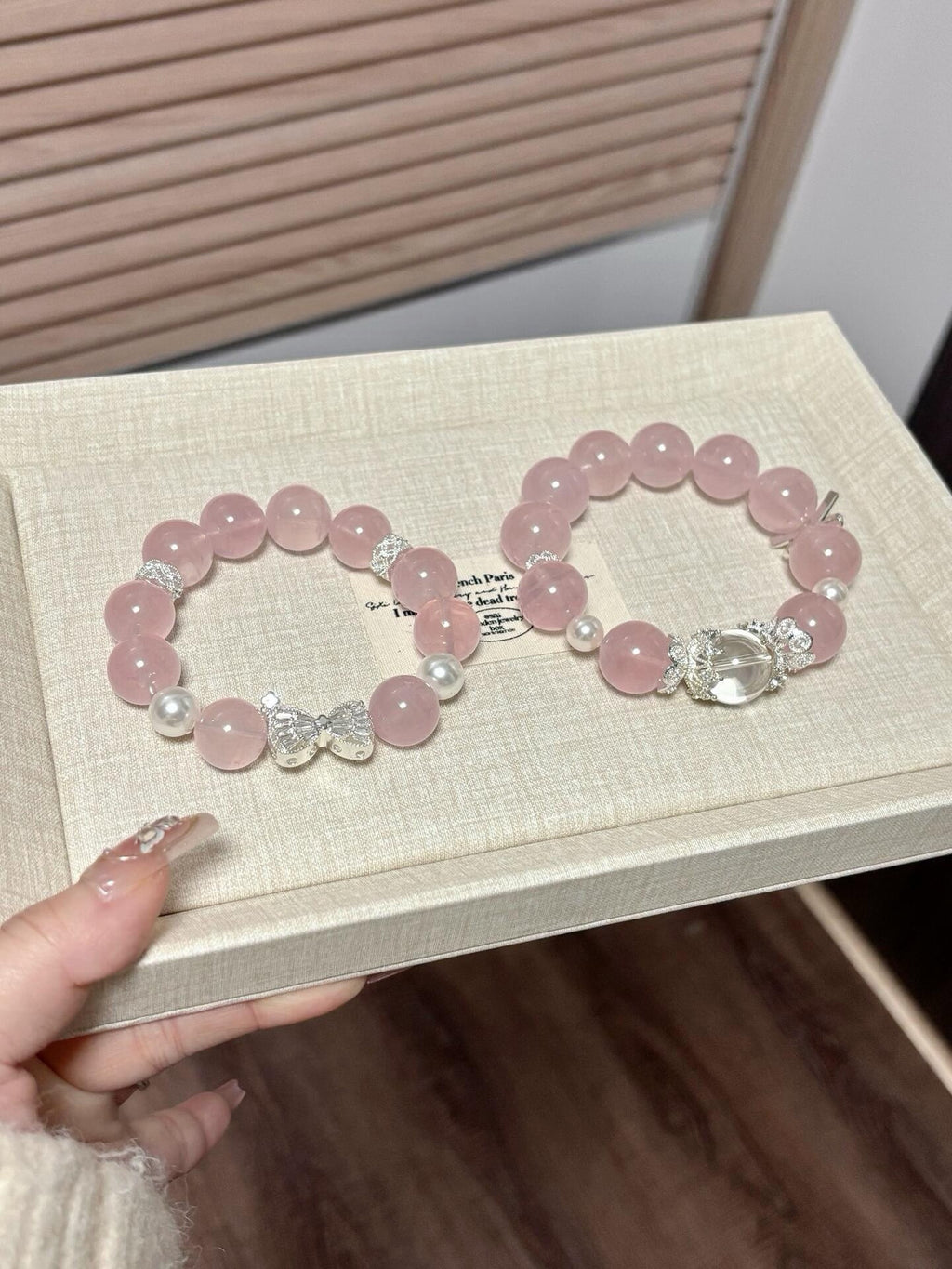 Natural Jelly Milky Rose Quartz & Freshwater Pearl Bracelet for Women Jewelry