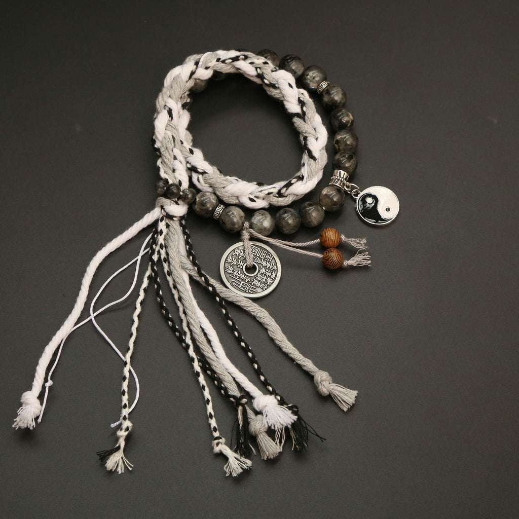 Handmade Braided Tai Chi Charm Bracelet | New Chinese Retro Tibetan National Trend Jewelry