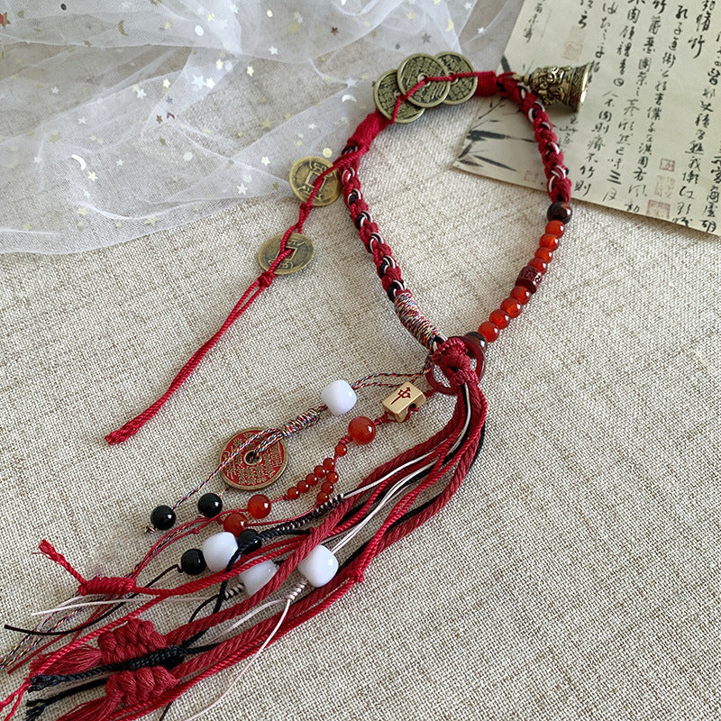 New Chinese Style Tassel Bracelet - Ethnic Tibetan Handwoven Rope | Guochao Ancient Style Accessory