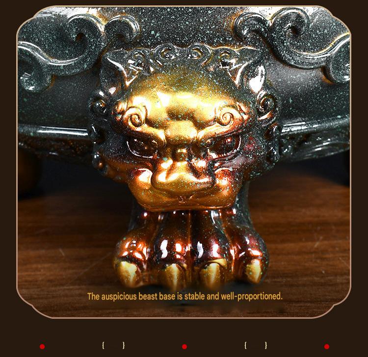 Rotatable Qiankun Ding Bronze Statue, Oriental Craft Tabletop Decoration for Home Entrance Boss Office, Prosperity Gift for Company Grand Opening Bulk Supply