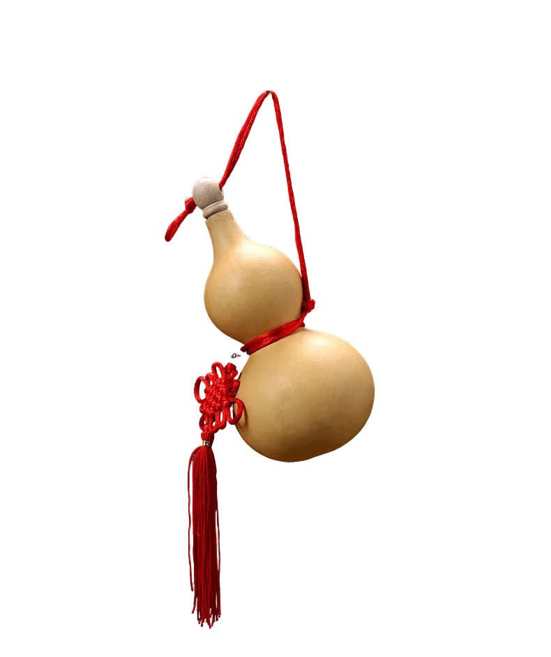 Natural Handcrafted Open Gourd Pendant, Traditional Calabash Craft Ornament for Home Decor