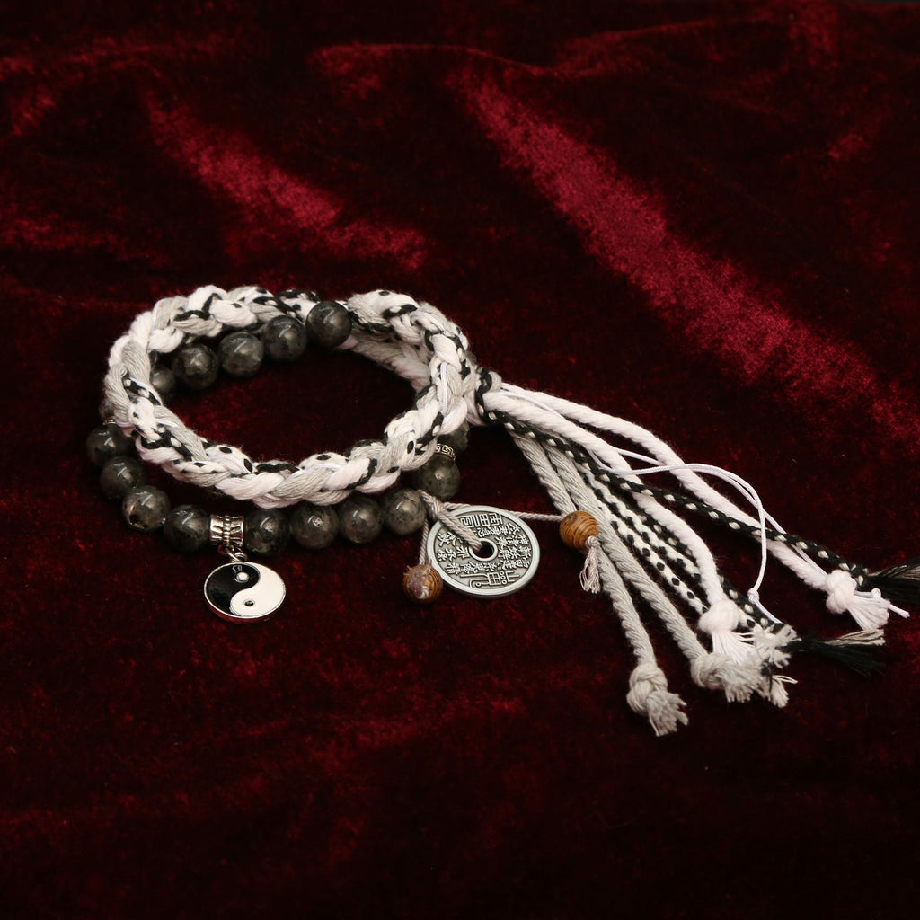 Handmade Braided Tai Chi Charm Bracelet | New Chinese Retro Tibetan National Trend Jewelry