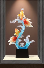 Luxury Large Koi Fish Ornament, Wealth & Abundance Feng Shui Decor, High-end Statue for Entryway, Living Room & Wall Niche, Housewarming Gift