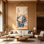 Chinese Style Maitreya Buddha Painting, New Chinese Wall Art, Blessing Wall Hanging for Entryway, Tea Room & Dining Room Decor