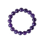 Natural Uruguay Amethyst Beaded Bracelet for Women & Men, Luxury Purple Crystal Jewelry