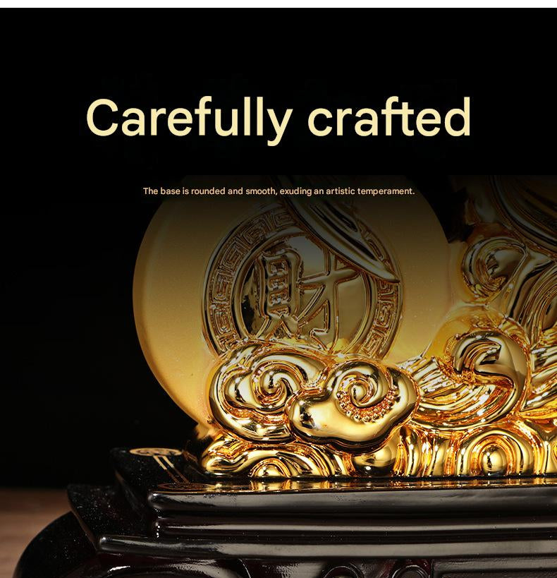 Golden Dragon Fish Ornament, Electroplated Gold Resin Craft, Creative Fortune Fish Statue, Business Opening Gift for Office & Store