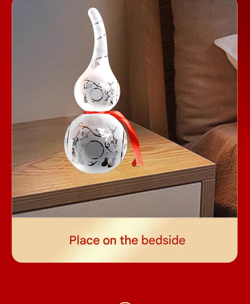 Clear Quartz & Liuli Feng Shui Wu Lou Gourd Ornament, Home Decor to Purify Space & Convert Negative Energy into Wealth, Ideal for Restroom & Northwest Home Layout