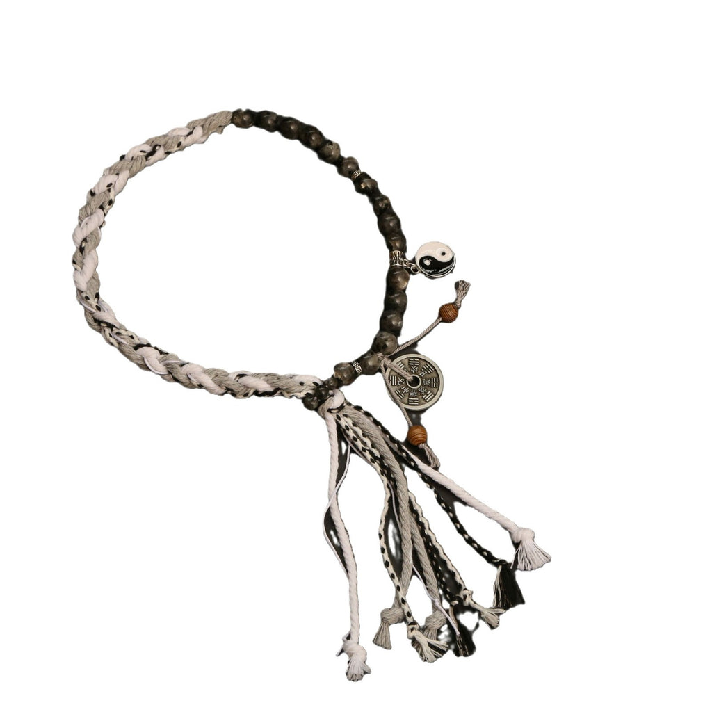 Handmade Braided Tai Chi Charm Bracelet | New Chinese Retro Tibetan National Trend Jewelry