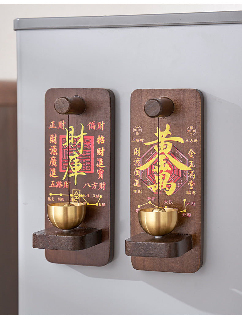 Entrance Wind Chime Bell, Dual-Use Hanging Ornament & Fridge Magnet, Peace Blessing Home Decor for Front Door Entryway