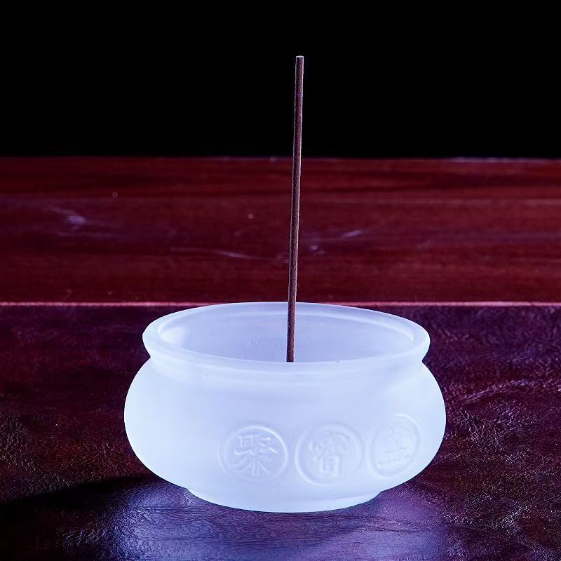 Liuli Treasure Bowl Incense Burner, Lucky Feng Shui Ornament, Wealth Attracting Decorative Censer, Auspicious Home Decoration & Gift