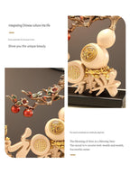 Luxury Welcoming Pine Ornament, Family Harmony Brings Prosperity Decor, High-end Figurine for Living Room, TV Cabinet, Wine Cabinet & Entryway, Housewarming Gift