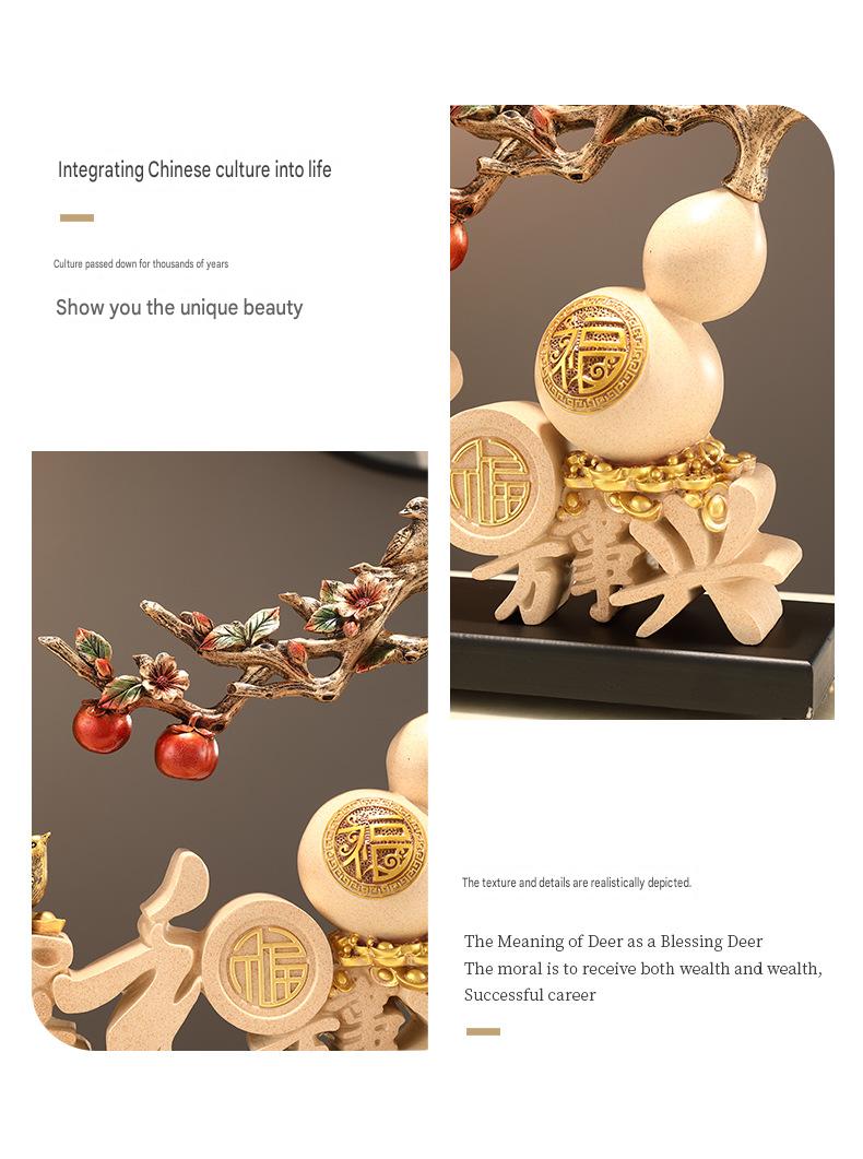 Luxury Welcoming Pine Ornament, Family Harmony Brings Prosperity Decor, High-end Figurine for Living Room, TV Cabinet, Wine Cabinet & Entryway, Housewarming Gift