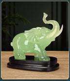 Pair of New White Marble Effect Elephant Statues, Luxury Auspicious Animal Ornaments, Home Living Room Decor, Ideal Housewarming Gift