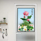 Lotus & Koi Fish Wall Decal, Waterproof Self-Adhesive Sticker, Moisture-Proof Art Mural for Bathroom & Corridor