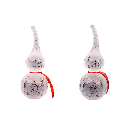 Clear Quartz & Liuli Feng Shui Wu Lou Gourd Ornament, Home Decor to Purify Space & Convert Negative Energy into Wealth, Ideal for Restroom & Northwest Home Layout