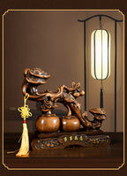Chinese Style Ruyi Lucky Ornament, All-Wishes-Fulfilled Decor Statue, Home Art for Living Room, Entryway, Wine Cabinet & TV Stand, Housewarming & Business Opening Gift