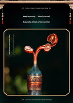 Eight Treasures Gourd Copper Ornament, Handcrafted Hollow Openable Brass Gourd Pendant, Chinese Style Home & Office Decor