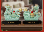 Zodiac Dragon Statue with Treasure Bowl, Wealth Attracting Dragon Figurine for Home Living Room Wine Cabinet Office Decor, Ideal Business Opening & Housewarming Gift