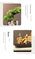 Luxury Welcoming Pine Ornament, Family Harmony Brings Prosperity Decor, High-end Figurine for Living Room, TV Cabinet, Wine Cabinet & Entryway, Housewarming Gift