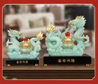Zodiac Dragon Statue with Treasure Bowl, Wealth Attracting Dragon Figurine for Home Living Room Wine Cabinet Office Decor, Ideal Business Opening & Housewarming Gift