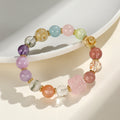 Premium Nine-Tailed Fox Amethyst Aquamarine Multi-Stone Bracelet, Elegant High-End Beaded Strand