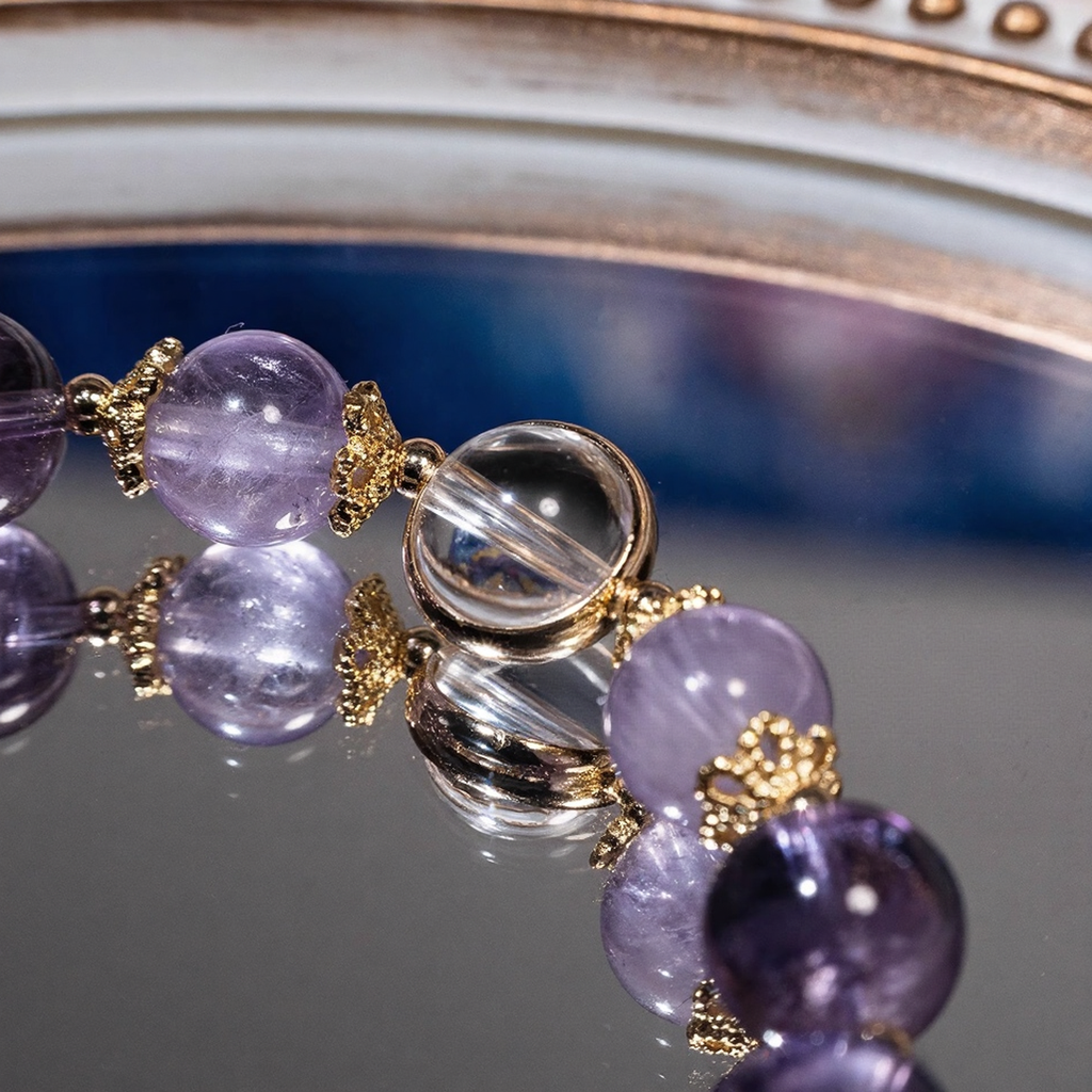 Natural Amethyst Bracelet for Women, Premium Crystal Jewelry for Students & Office Workers