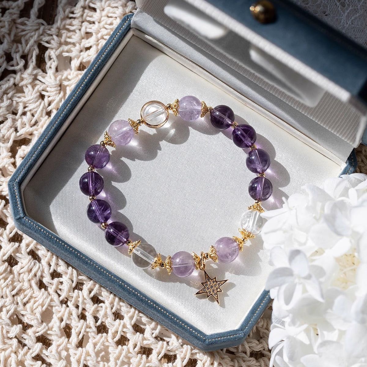 Natural Amethyst Bracelet for Women, Premium Crystal Jewelry for Students & Office Workers
