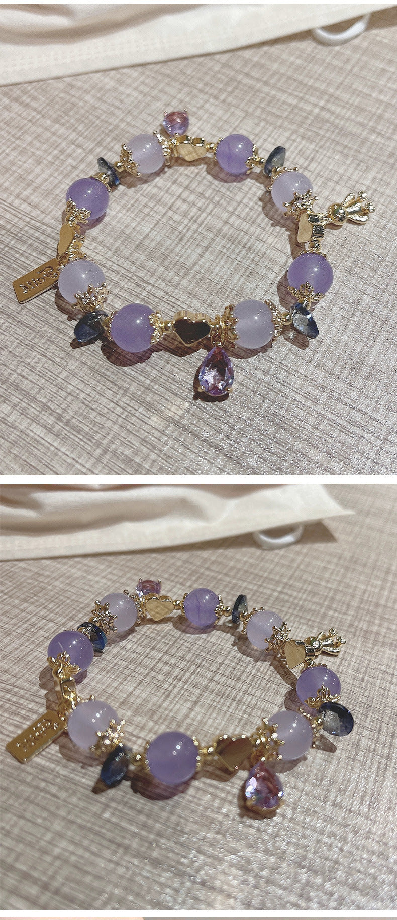 Natural Amethyst Bracelet for Women, Premium Crystal Jewelry for Students & Office Workers