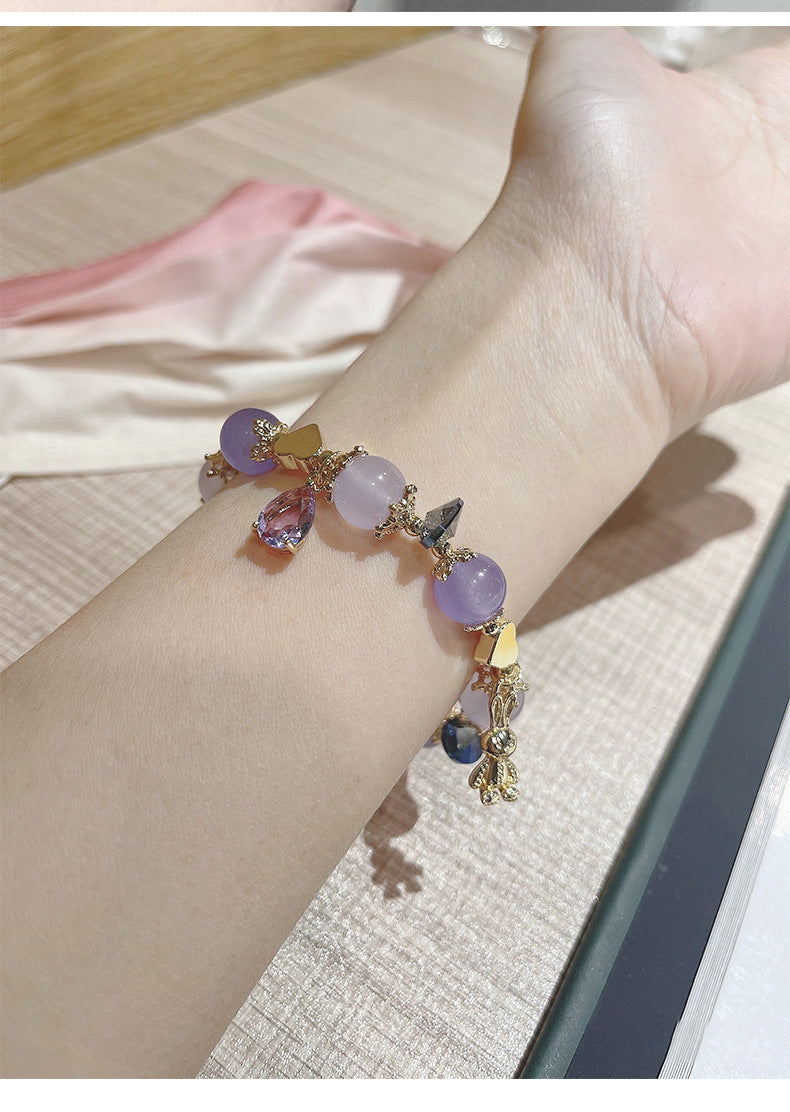 Natural Amethyst Bracelet for Women, Premium Crystal Jewelry for Students & Office Workers