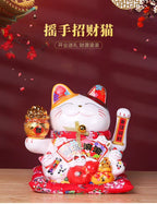 Lucky Cat Shaking Hand Ornaments Large Electric Cashier Home Store Opening Gift Ceramic Ornaments