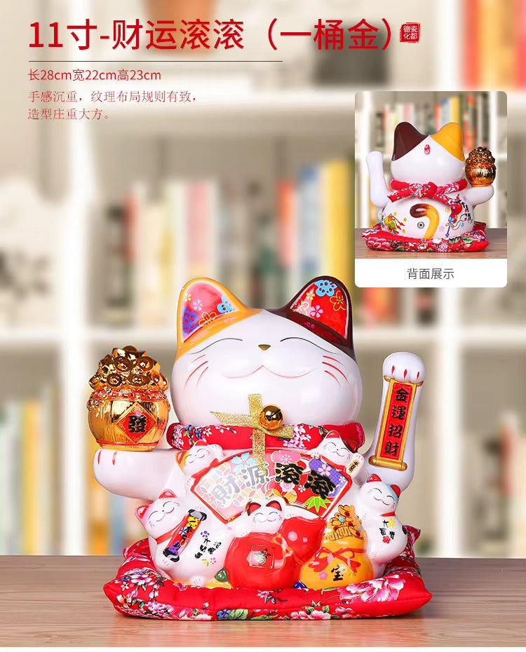 Lucky Cat Shaking Hand Ornaments Large Electric Cashier Home Store Opening Gift Ceramic Ornaments