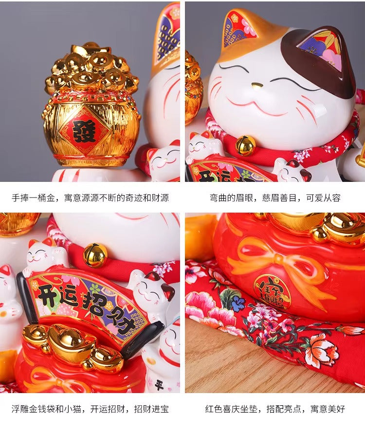 Lucky Cat Shaking Hand Ornaments Large Electric Cashier Home Store Opening Gift Ceramic Ornaments