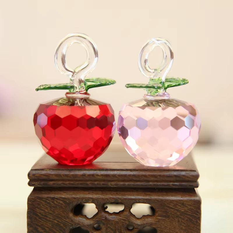 Crystal Apple Tree Ornaments Apples Glass Fengshui Crafts Home Decor Figurines Christmas Gift Souvenir