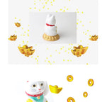 Eco Friendly Solar Waving Lucky Cat Ornament, Continuous Swinging Motion, Enhances The Ambience Of Coffee Shops