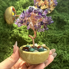 Amethyst Crystal Tree Reiki Natural Crystals Base Copper Wire Tree Life Spiritual Meditation Energy Tree Room Decor Gifts