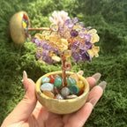 Amethyst Crystal Tree Reiki Natural Crystals Base Copper Wire Tree Life Spiritual Meditation Energy Tree Room Decor Gifts