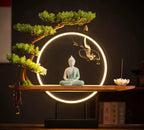 Sakyamuni Buddha Statue Home Large Tathagata Buddhist Statue Figure Buddha LEDRing Light Living Room Incense Porch Gift