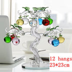 Crystal Apple Tree Ornaments Apples Glass Fengshui Crafts Home Decor Figurines Christmas Gift Souvenir