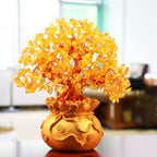 Natural Crystal Fortune Tree Money Bag Tree Money Tree Business Craft Gift Decoration