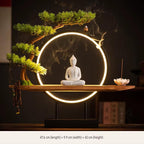 Sakyamuni Buddha Statue Home Large Tathagata Buddhist Statue Figure Buddha LEDRing Light Living Room Incense Porch Gift