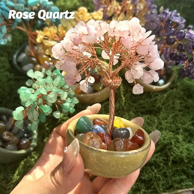 Amethyst Crystal Tree Reiki Natural Crystals Base Copper Wire Tree Life Spiritual Meditation Energy Tree Room Decor Gifts
