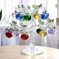 Crystal Apple Tree Ornaments Apples Glass Fengshui Crafts Home Decor Figurines Christmas Gift Souvenir