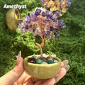 Amethyst Crystal Tree Reiki Natural Crystals Base Copper Wire Tree Life Spiritual Meditation Energy Tree Room Decor Gifts