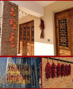 Hand-Woven Dried Red Chili Pepper String Garland, Hanging Chili Ornament, Handmade Spicy Pepper Wall Decor for Home Kitchen Restaurant Decoration