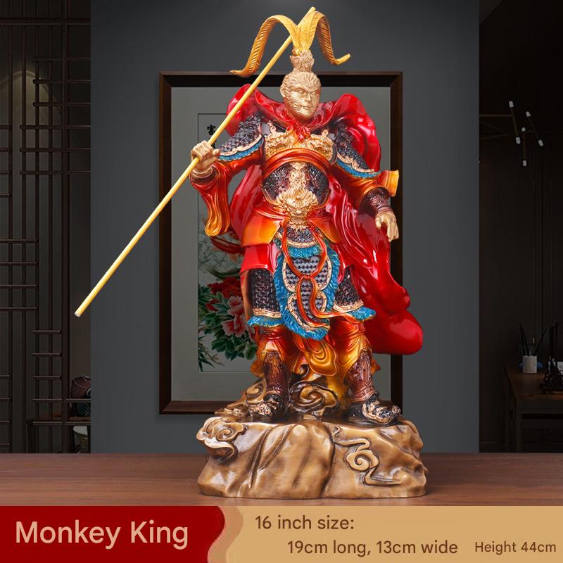 Journey to The West Chinese Myth Wukong Monkey Statue Heroes Sculpture,Computer Desk Myth Wukong Collectibles Wukong Decoration(Wukong Statue)